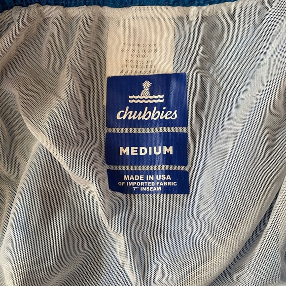 Chubbies Men's Classic Swim Trunks Red and Blue Shorts Size Medium 7” Inseam NEW - Picture 5 of 7